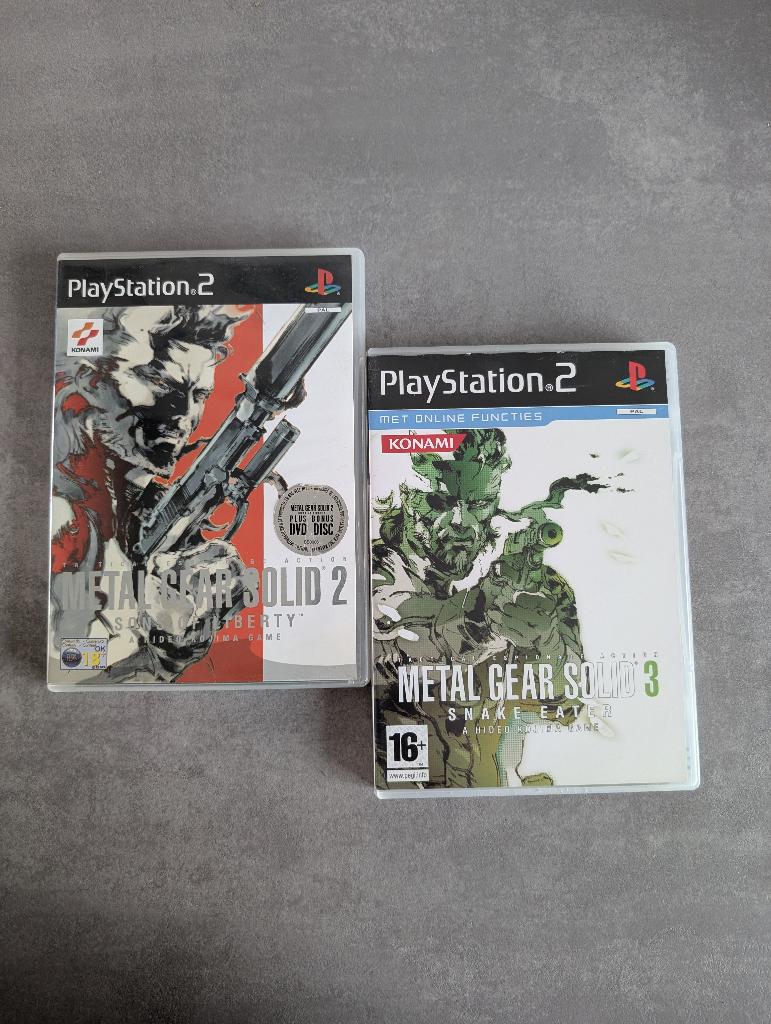 Metal gear solid 2 / MGS 3 PS2, Spelcomputers en Games, Games | Sony PlayStation 2, Zo goed als nieuw, Avontuur en Actie, 1 speler