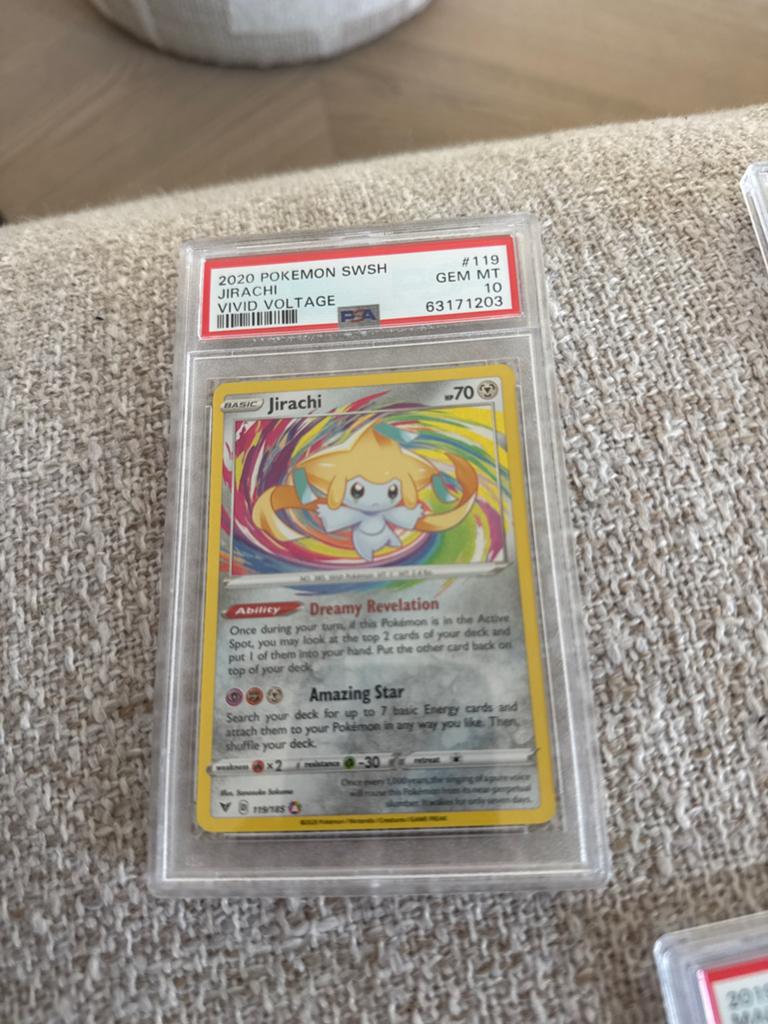 Jirachi VIVID VOLTAGE PSA 10 GEM MT Pokémon kaart, Ophalen of Verzenden, Nieuw, Losse kaart