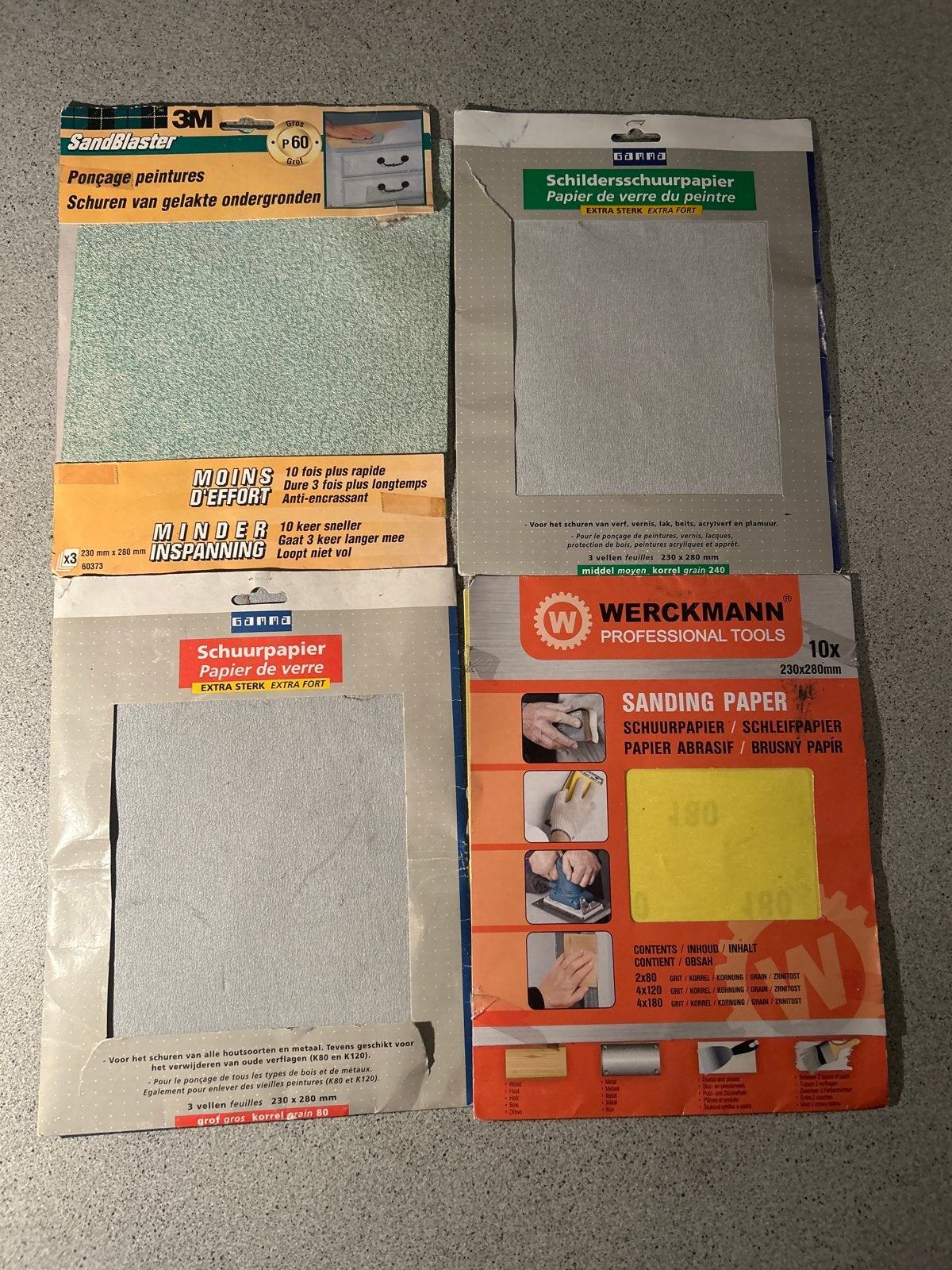 Diverse schuurpapier sets (3M, Banna, Werckmann), Ophalen of Verzenden, Nieuw, Overige typen