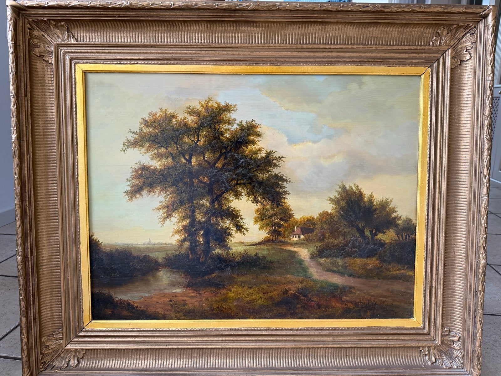 Schilderij Landschap A. de Koningh, Doek, Realistisch, Ophalen of Verzenden, Gesigneerd