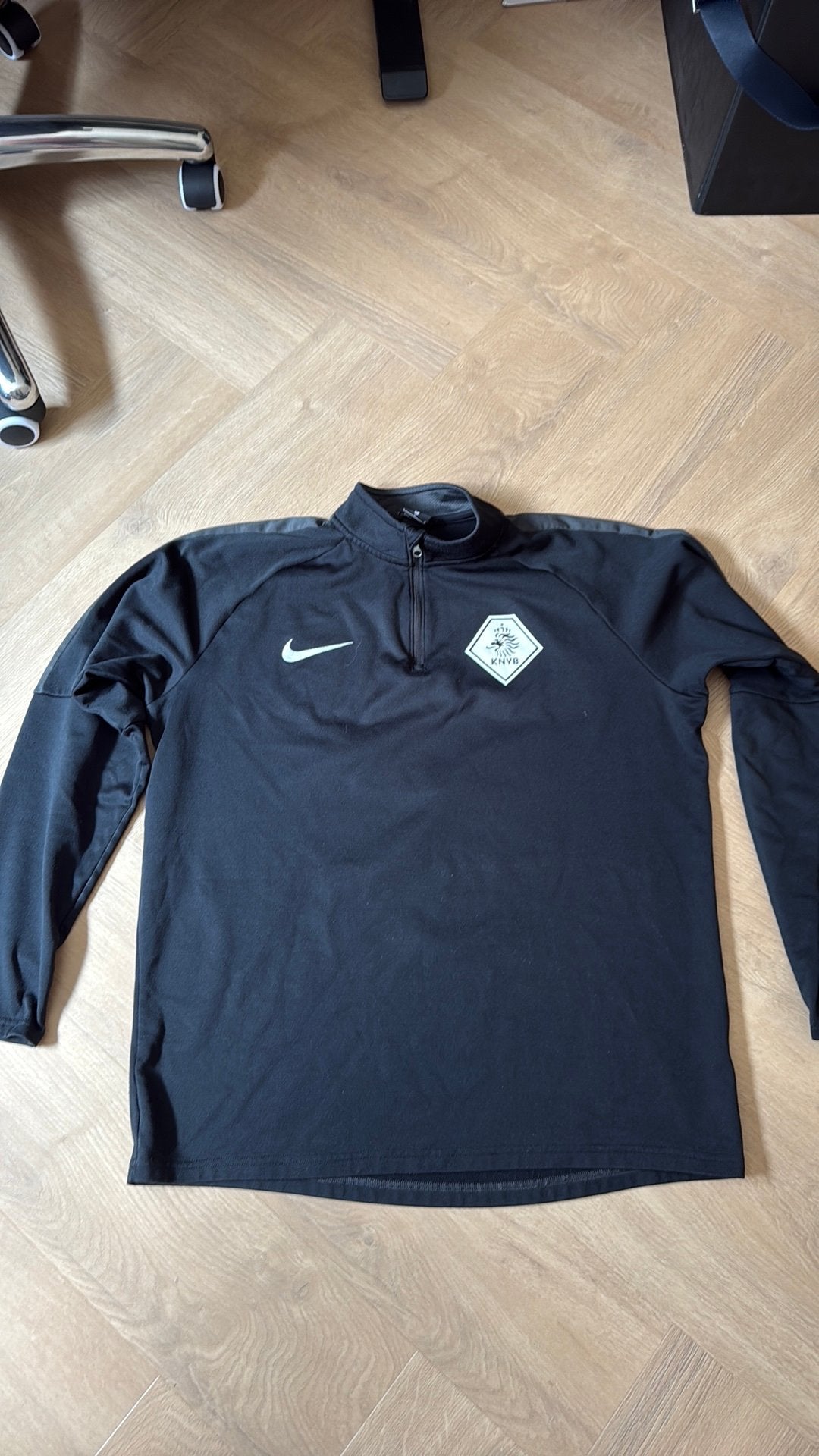 Originele halfzip KNVB scheidsrechters top maat L, Kleding | Heren, Sportkleding, Maat 52/54 (L), Zwart, Ophalen of Verzenden