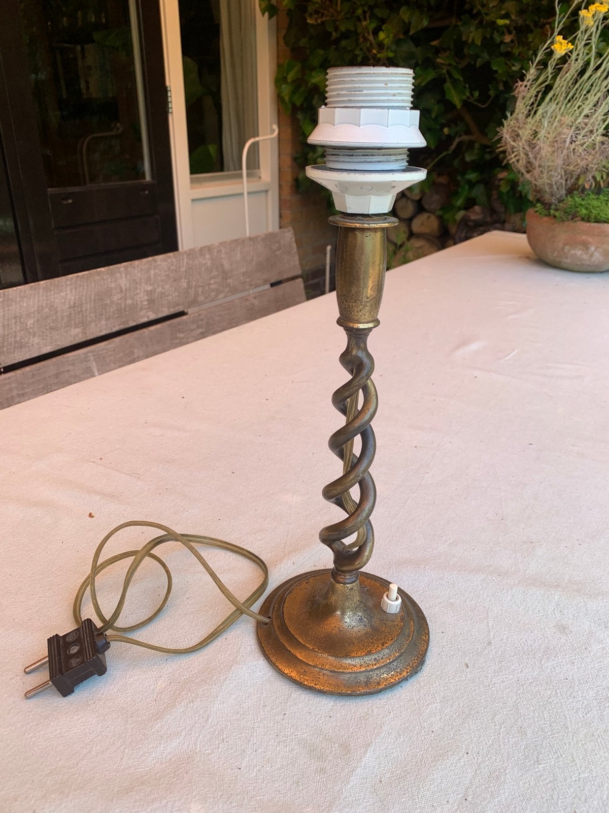 Lampenvoet brocante, Huis en Inrichting, Lampen | Tafellampen, Ophalen of Verzenden, Gebruikt, Minder dan 50 cm