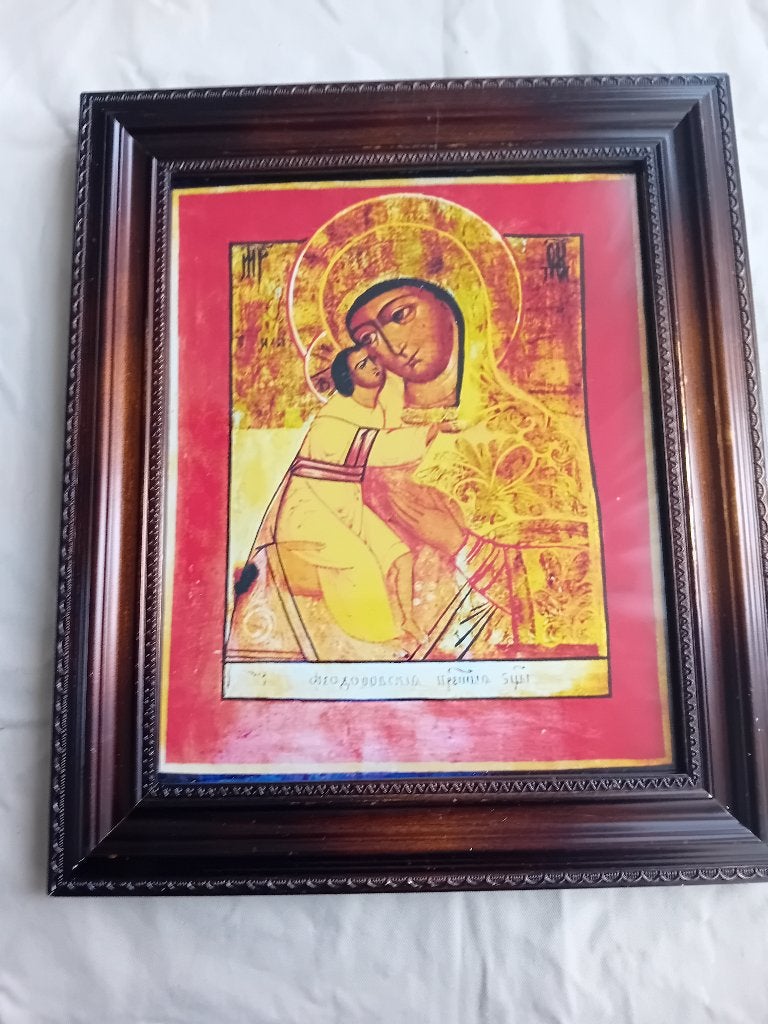 Mooie foto van icoon ingelijst (02)., Verzamelen, Religie, Verzenden, Nieuw, Overige typen, Christendom | Katholiek