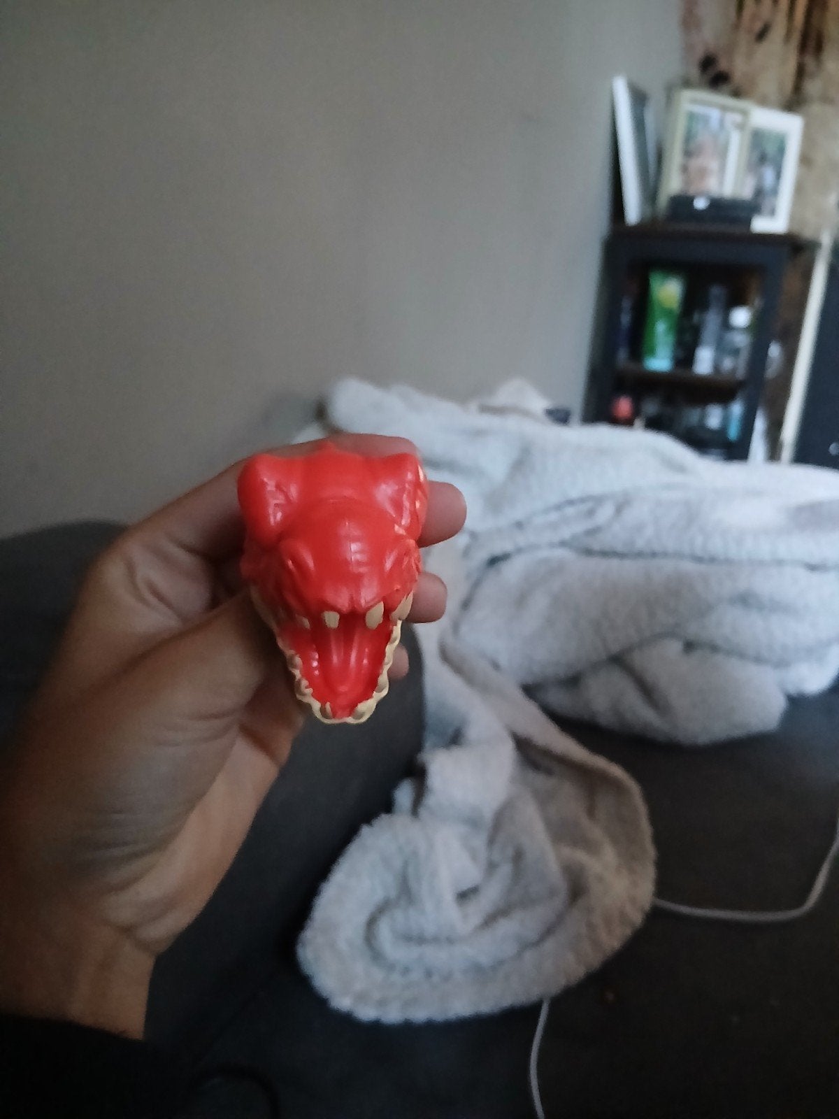 Mooi rood dino hoofdje - speelgoed, Ophalen of Verzenden, Gebruikt