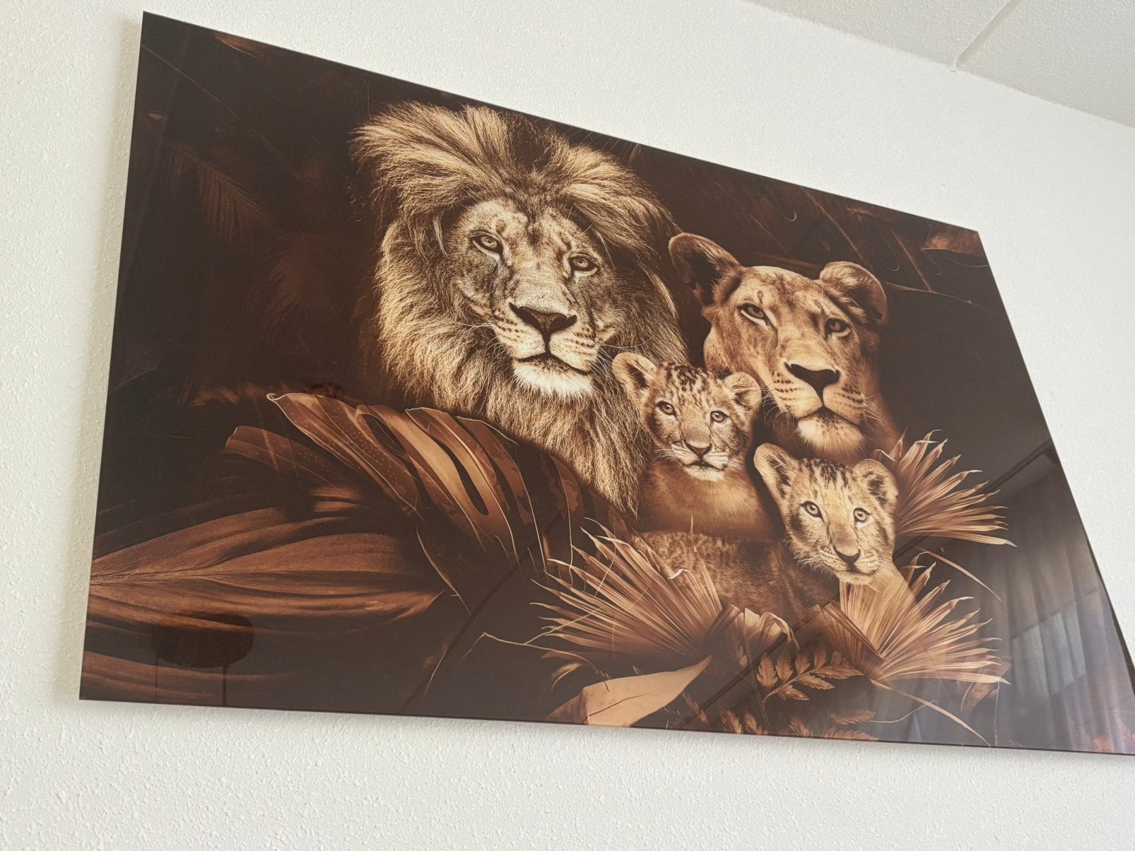 Plexiglas schilderij leeuw (80x120 cm) – zo goed als nieuw, Ophalen