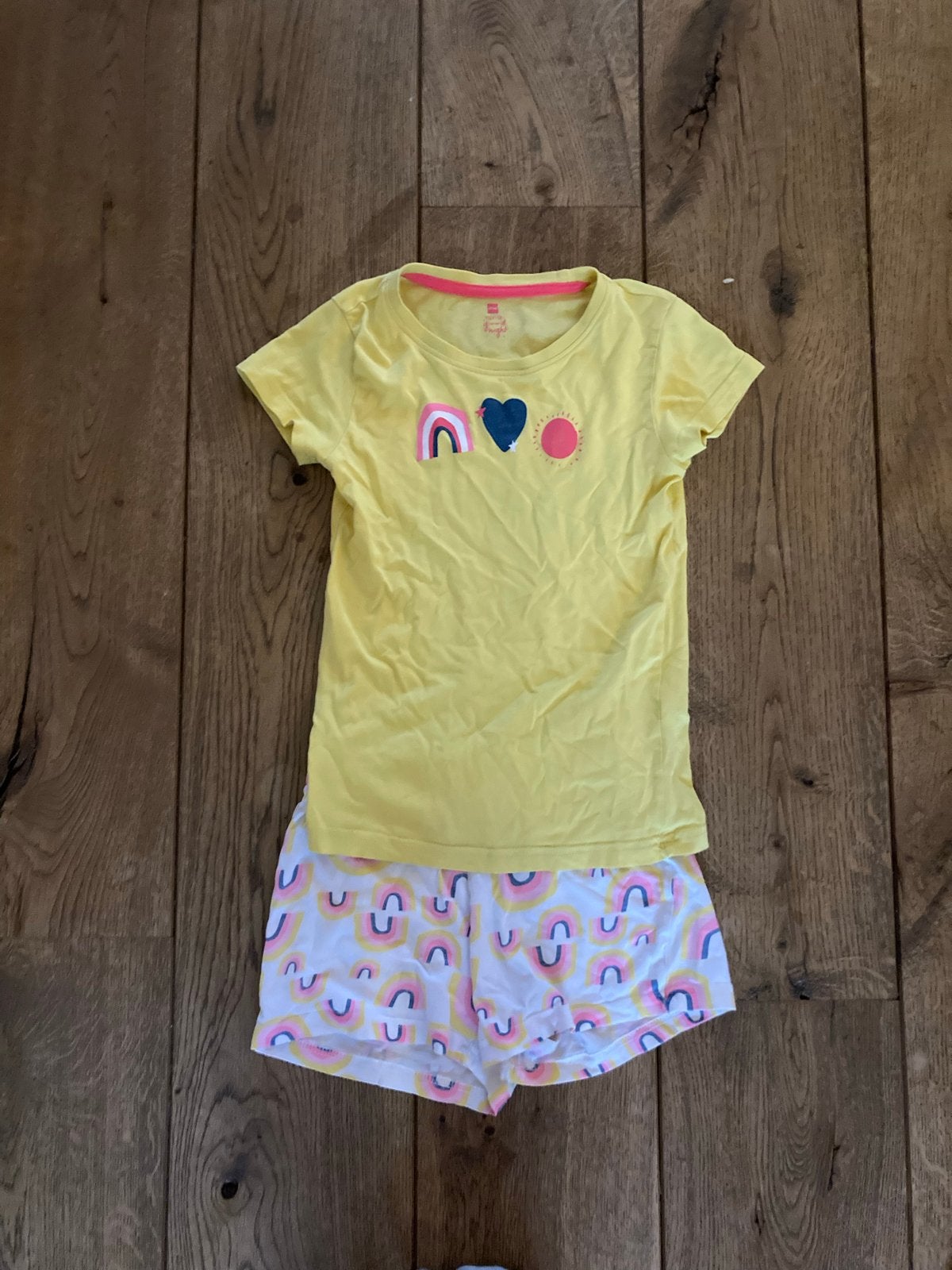 HEMA regenboog pyjama maat 122/128, Ophalen of Verzenden, Gebruikt, Maat 128