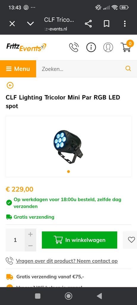 CLF Lighting Tricolor Mini Par RGB LED spot, Muziek en Instrumenten, Licht en Laser, Ophalen of Verzenden
