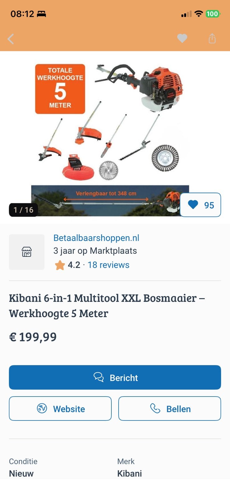 Multitool voor in de tuin, Ophalen, Zo goed als nieuw, Benzine