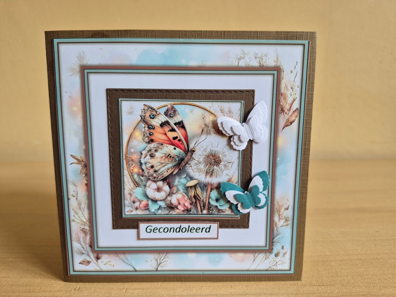 296a) zelfgemaakte kaart- condoleance (1), Ophalen of Verzenden, Nieuw