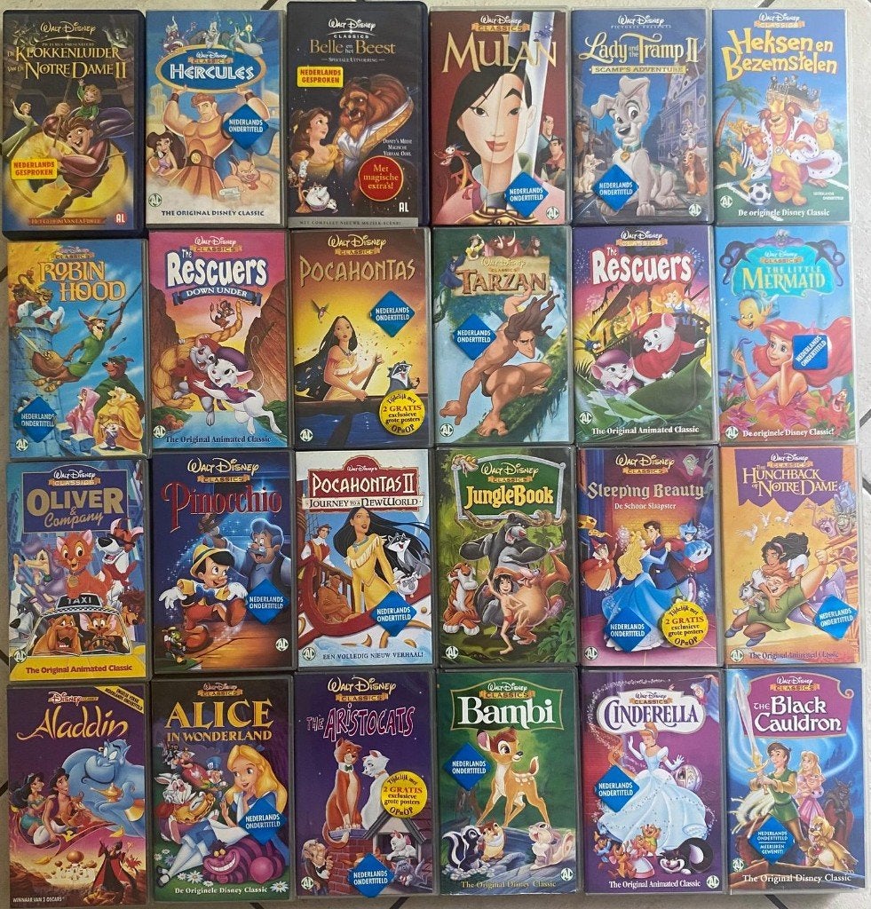 Videobanden Disney, Ophalen, Gebruikt, Tekenfilm, Alle leeftijden