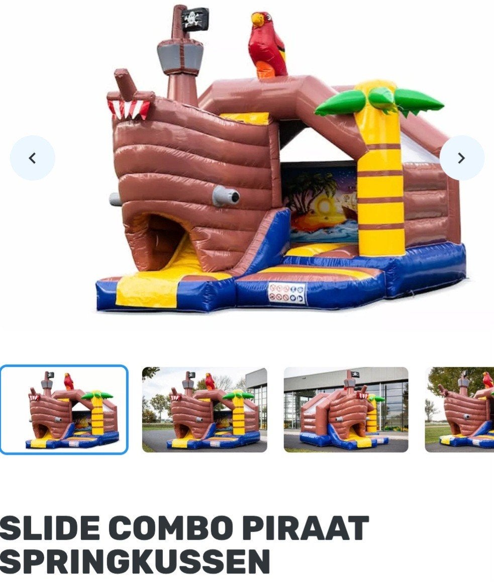 Piraat Springkussen te huur vanaf 119,99, Ophalen, Nieuw, Verjaardag