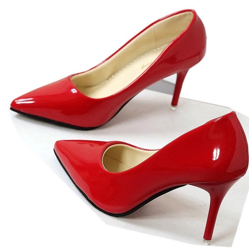 Rode hakken / pumps lak leren dames vrouwen glimmende, Kleding | Dames, Schoenen, Nieuw, Pumps, Rood, Verzenden