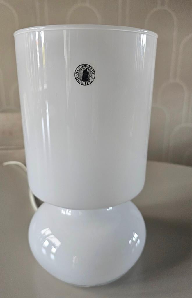 Vintage Ikea Lykta tafellamp wit glas hand gemaakt, Ophalen of Verzenden, Nieuw, Glas