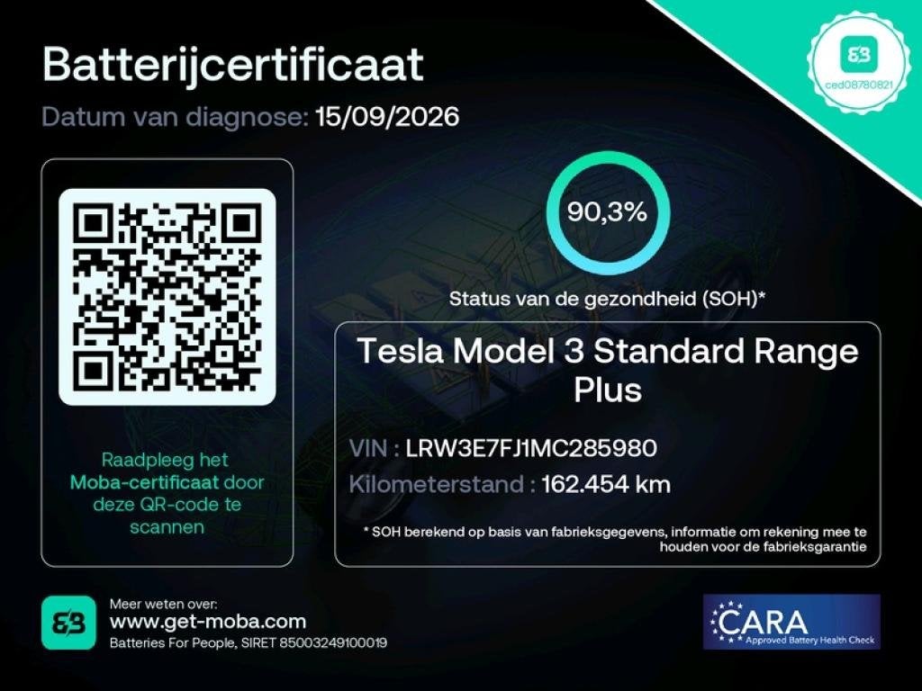 Foto 2 van Tesla Model 3 Standard RWD Plus 90,3% SoH FACELIFT [ LFP-ACC