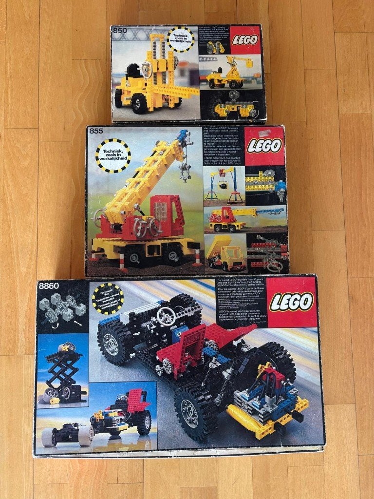 Vintage LEGO Technic sets 850, 855, 8860, Gebruikt, Lego, Ophalen of Verzenden, Technic