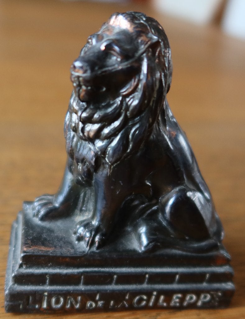 Lion de la Gileppe - Metalen leeuw, Minder dan 20 cm, Ophalen of Verzenden, Zoogdier, Zwart