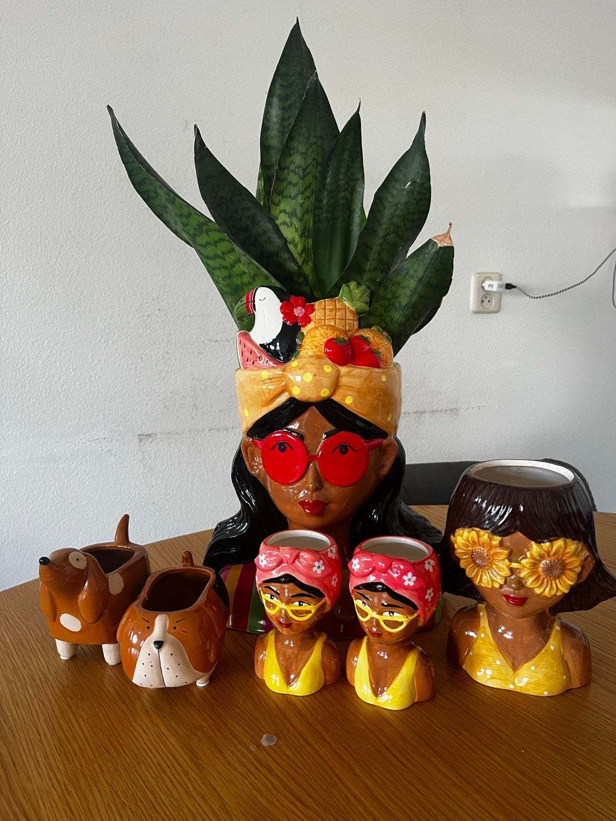 Unieke decoratieve bloempotten set, Ophalen, Zo goed als nieuw, Overige typen