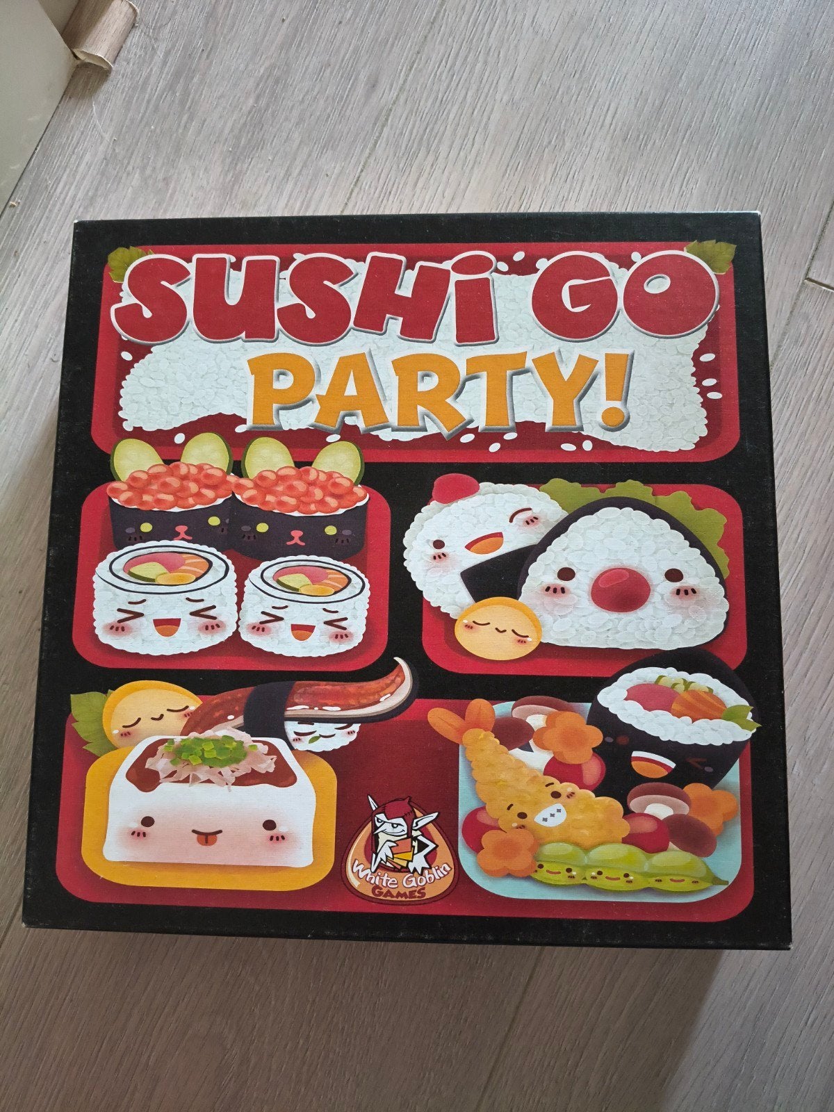 Sushi Go Party! bordspel - Zo goed als nieuw, Hobby en Vrije tijd, Drie of vier spelers, Ophalen of Verzenden, Zo goed als nieuw
