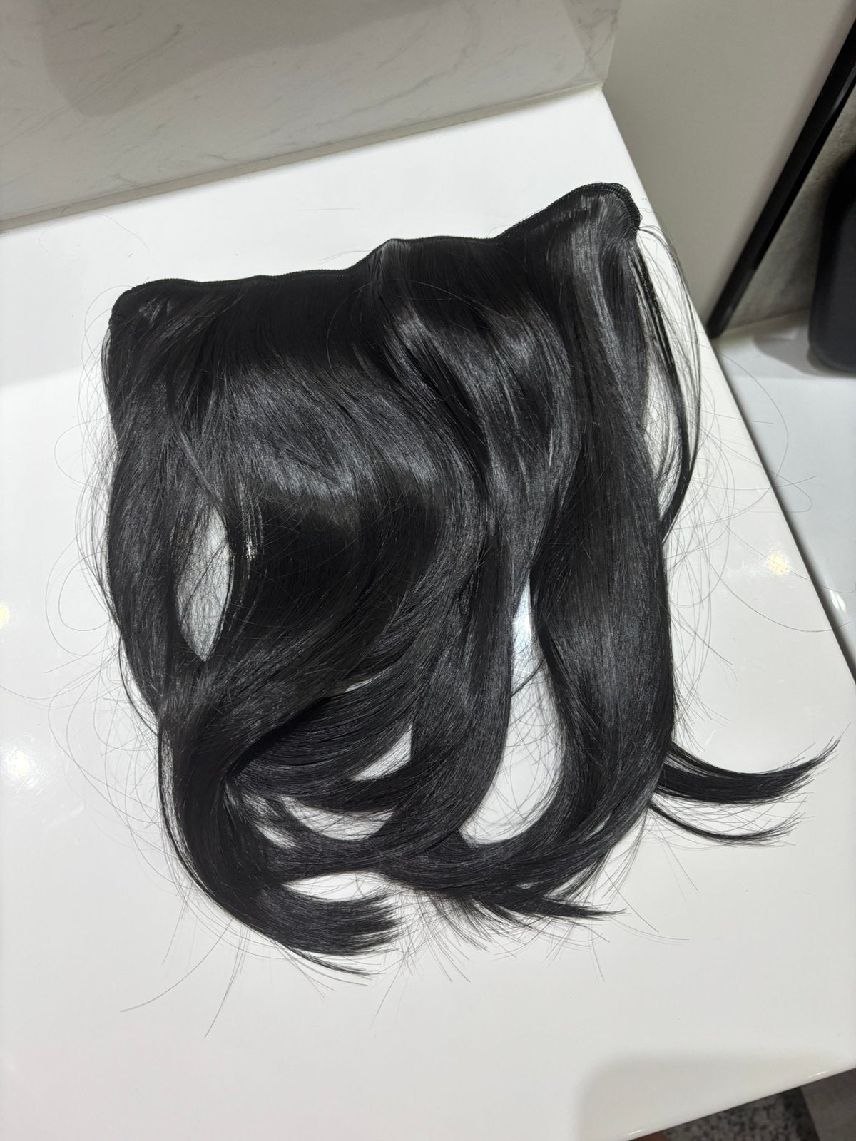 Clip in extensions zwart, Ophalen of Verzenden, Zo goed als nieuw, Pruik of Haarverlenging