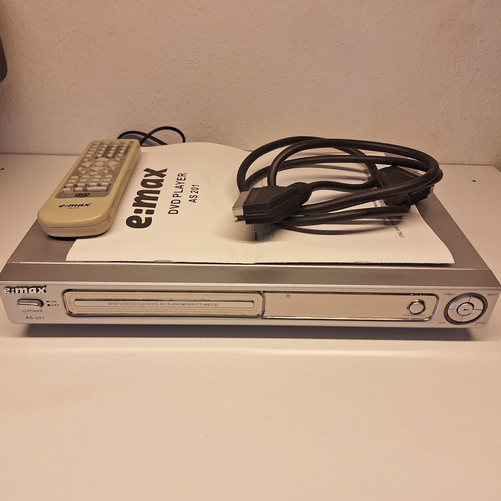 E:max AS-201 DVD/VCD/CD/MP3/Picture CD Speler met AB, Ophalen of Verzenden, Gebruikt, Dvd-speler, Overige merken
