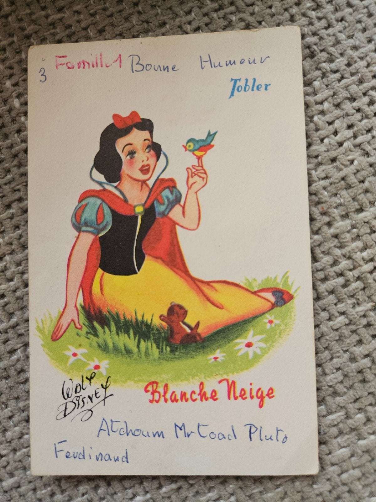 Sneeuwwitje Tobler ansichtkaart - Walt Disney, Verzamelen, Ansichtkaarten | Themakaarten, Ophalen of Verzenden