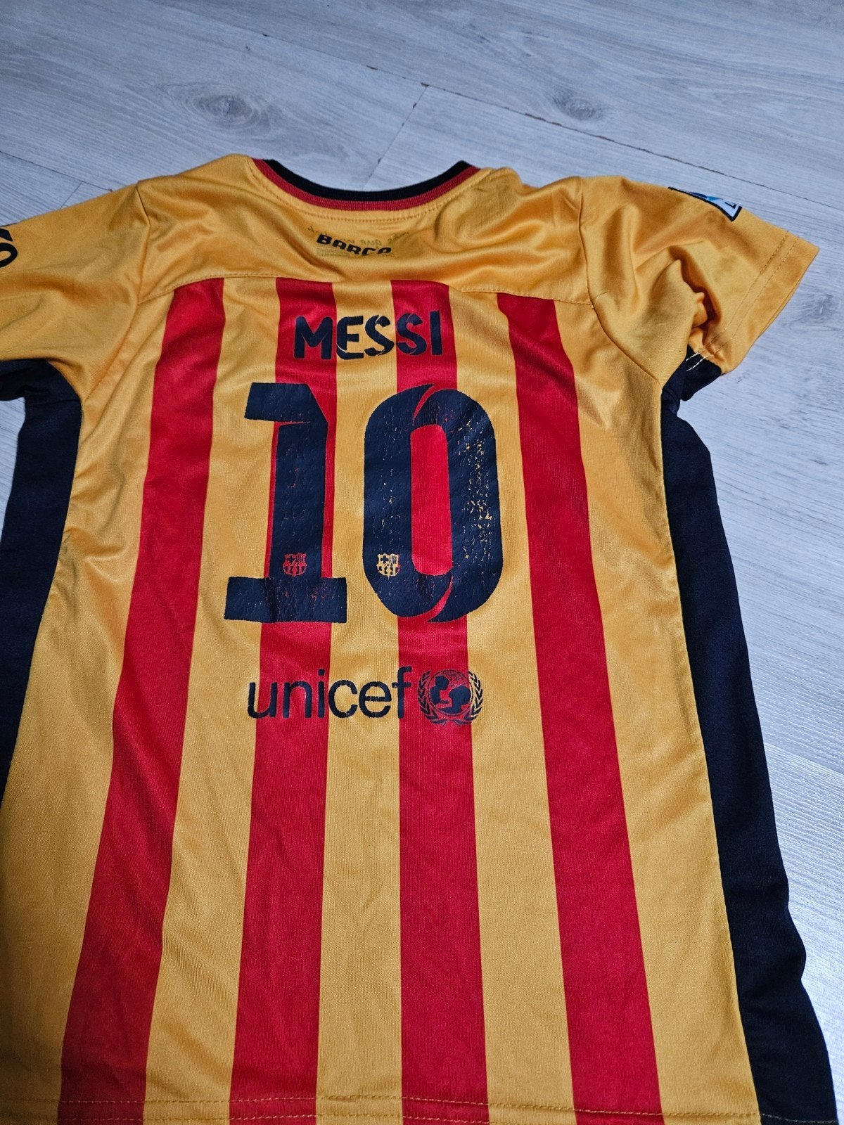 Sportshirt FC Barcelona Messi mt 152, Maat XS of kleiner, Ophalen of Verzenden, Zo goed als nieuw, Shirt