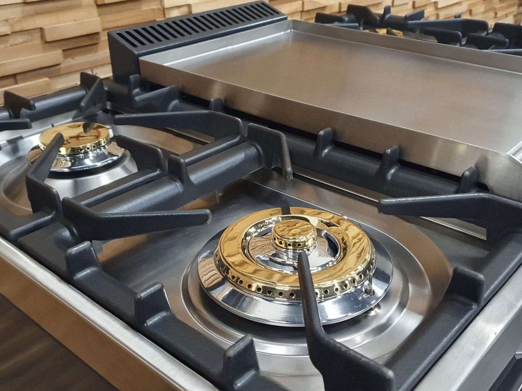 Luxe Boretti Fornuis 90cm antraciet + rvs 1 GASOVEN Frytop, Niet ingevuld, 60 cm of meer, Niet ingevuld, Ophalen of Verzenden