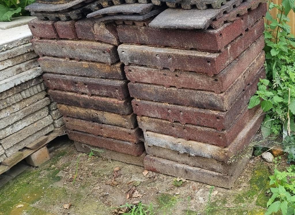 Rubber tegels 50x50, Tuin en Terras, Ophalen, Rubber, Overige typen