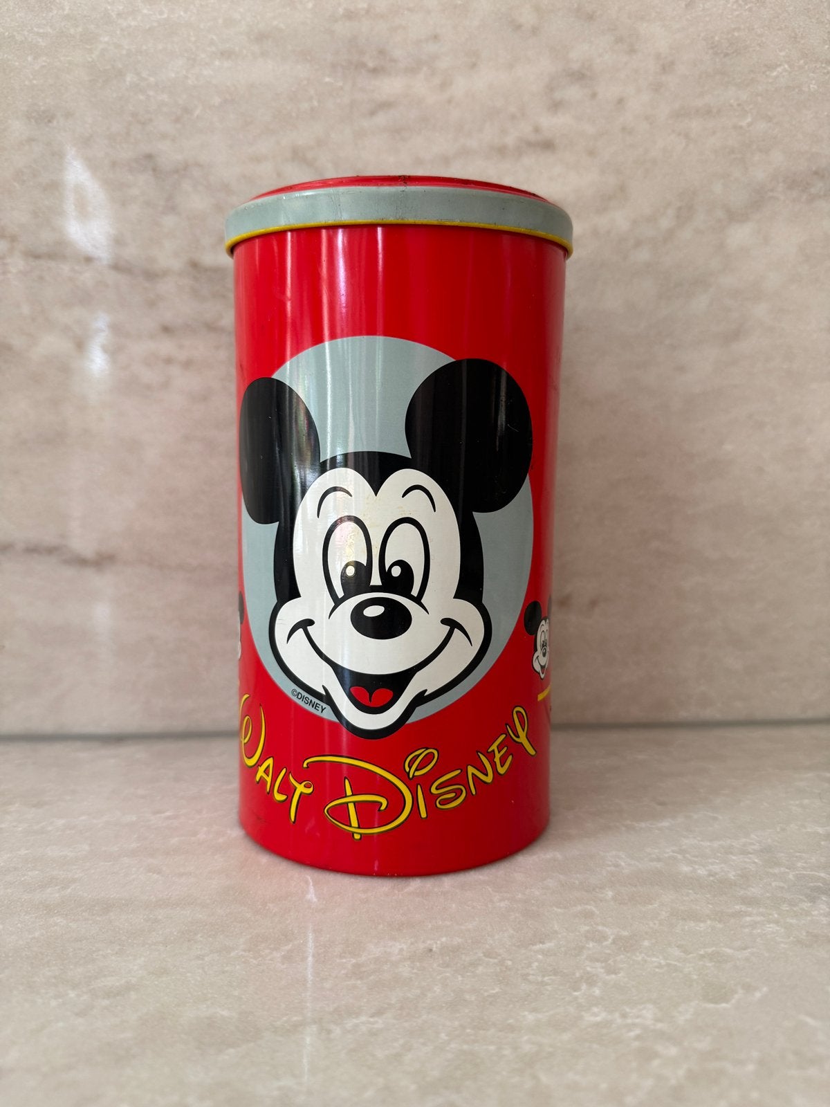 Vintage Mickey Mouse Opbergblik Massilly France (Jaren '90), Ophalen of Verzenden, Gebruikt, Overige