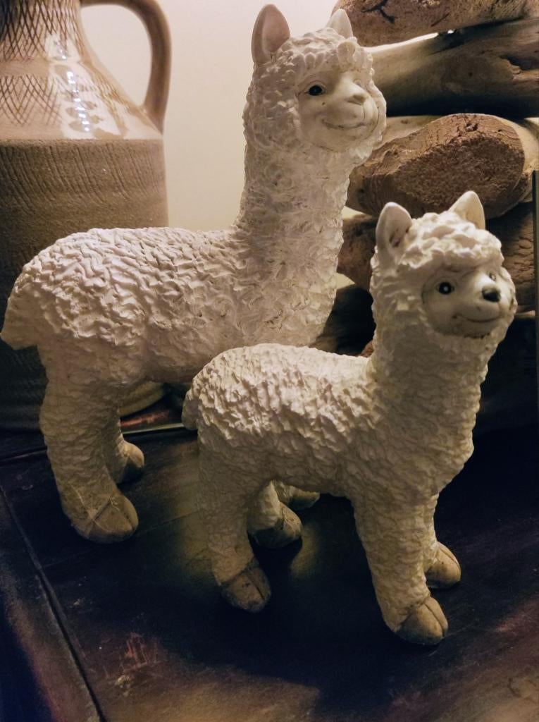 Decoratieve Alpaca Beeldjes - Set van 2, Ophalen of Verzenden