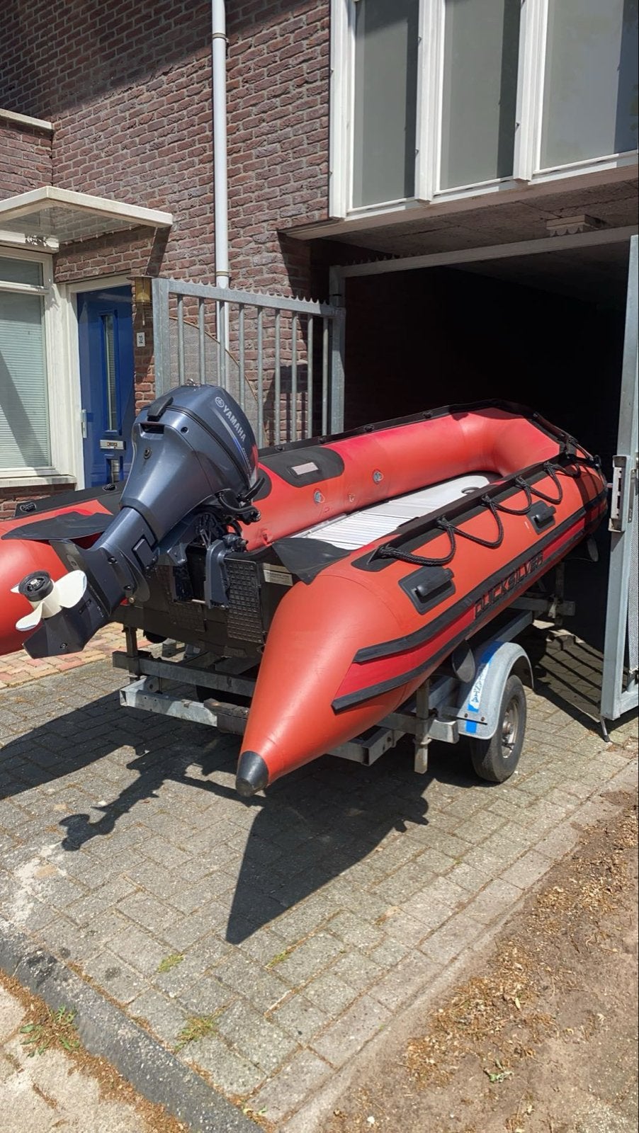 Quicksilver rubberboot met Yamaha 9.9pk en trailer, Watersport en Boten, Rubberboten, Ophalen, Quicksilver, Gebruikt, Inclusief motor