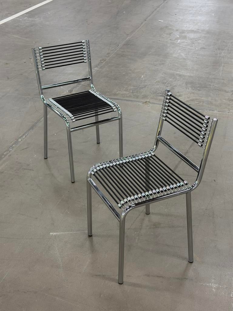 Rene Herbst Sandow Chair (2x) | Chrome | Vintage, Huis en Inrichting, Stoelen, Twee, Overige kleuren, Overige materialen, Ophalen of Verzenden