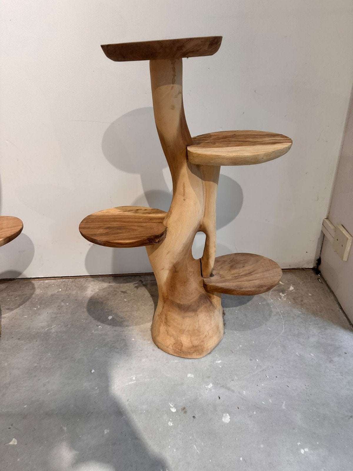Unieke suarhouten etagère, 80 cm hoog, Ophalen, Zo goed als nieuw, Etagère, Hout