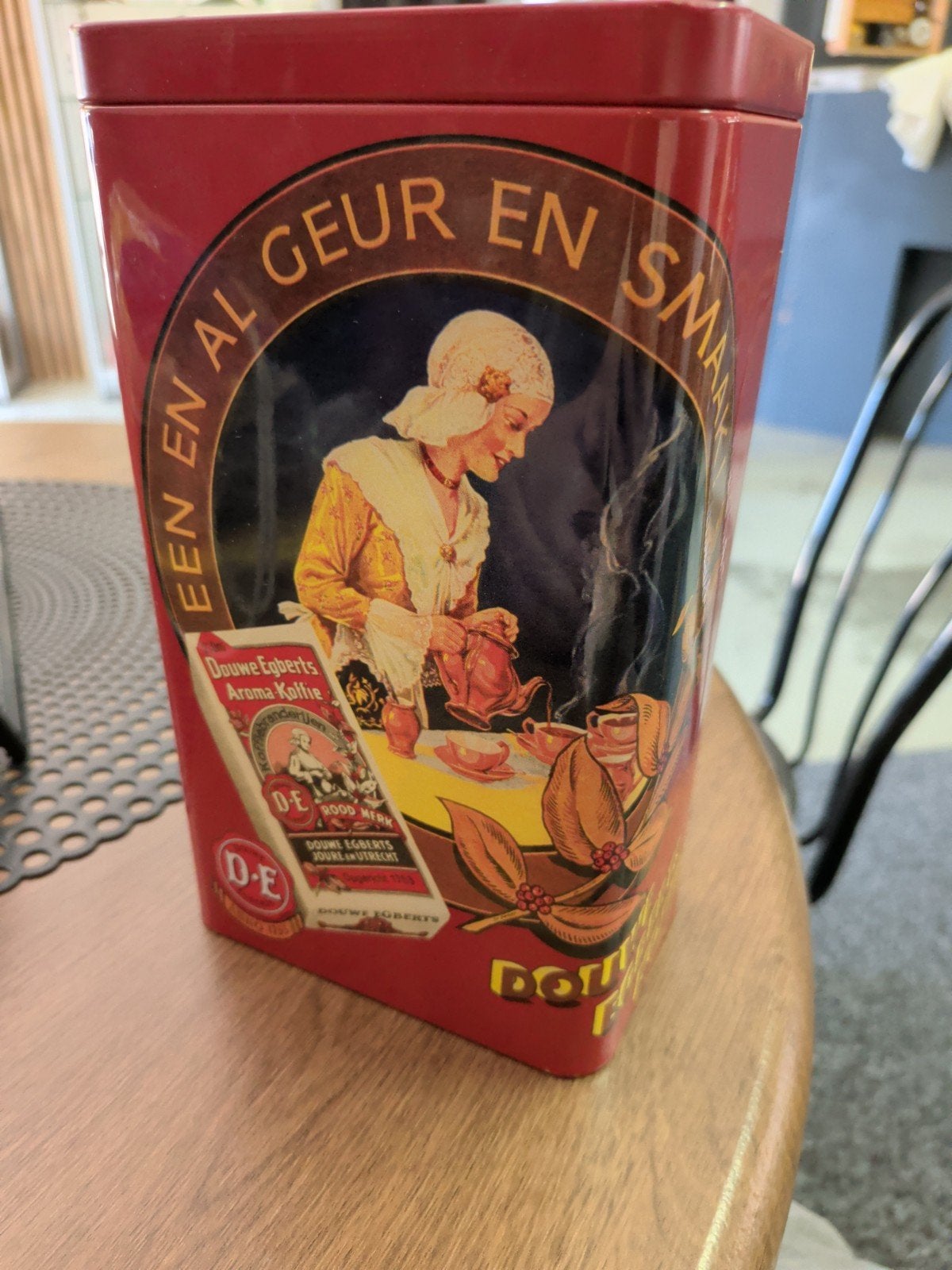 Vintage Douwe Egberts Koffieblik - Een en al Geur en Smaak, Antiek en Kunst, Ophalen of Verzenden