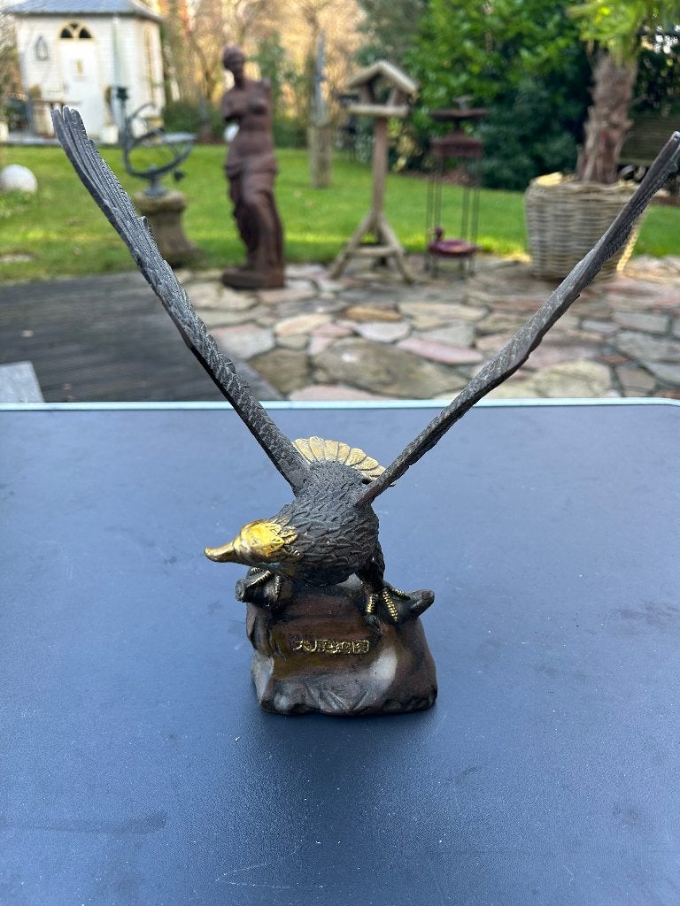 Bronzen sculptuur van een Adelaar, Chinese/Japanse tekens, Ophalen of Verzenden, Brons