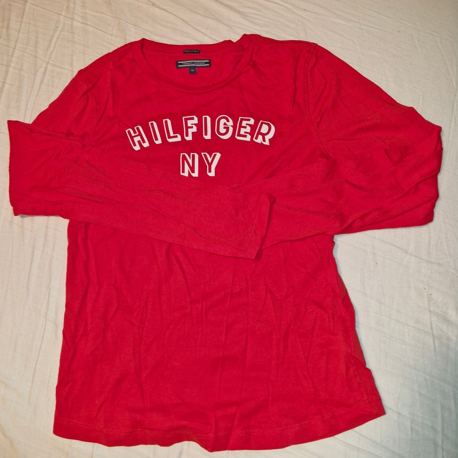 Tommy Hilfiger shirt lange mouwen rood maat 152, Kinderen en Baby's, Kinderkleding | Maat 152, Jongen of Meisje, Ophalen of Verzenden