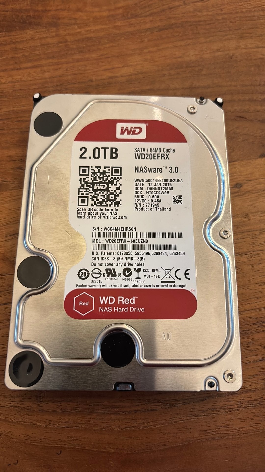 WD Red 2TB NAS HDD – 100% in orde, Computers en Software, Harde schijven, Intern, Gebruikt, Ophalen of Verzenden, SATA