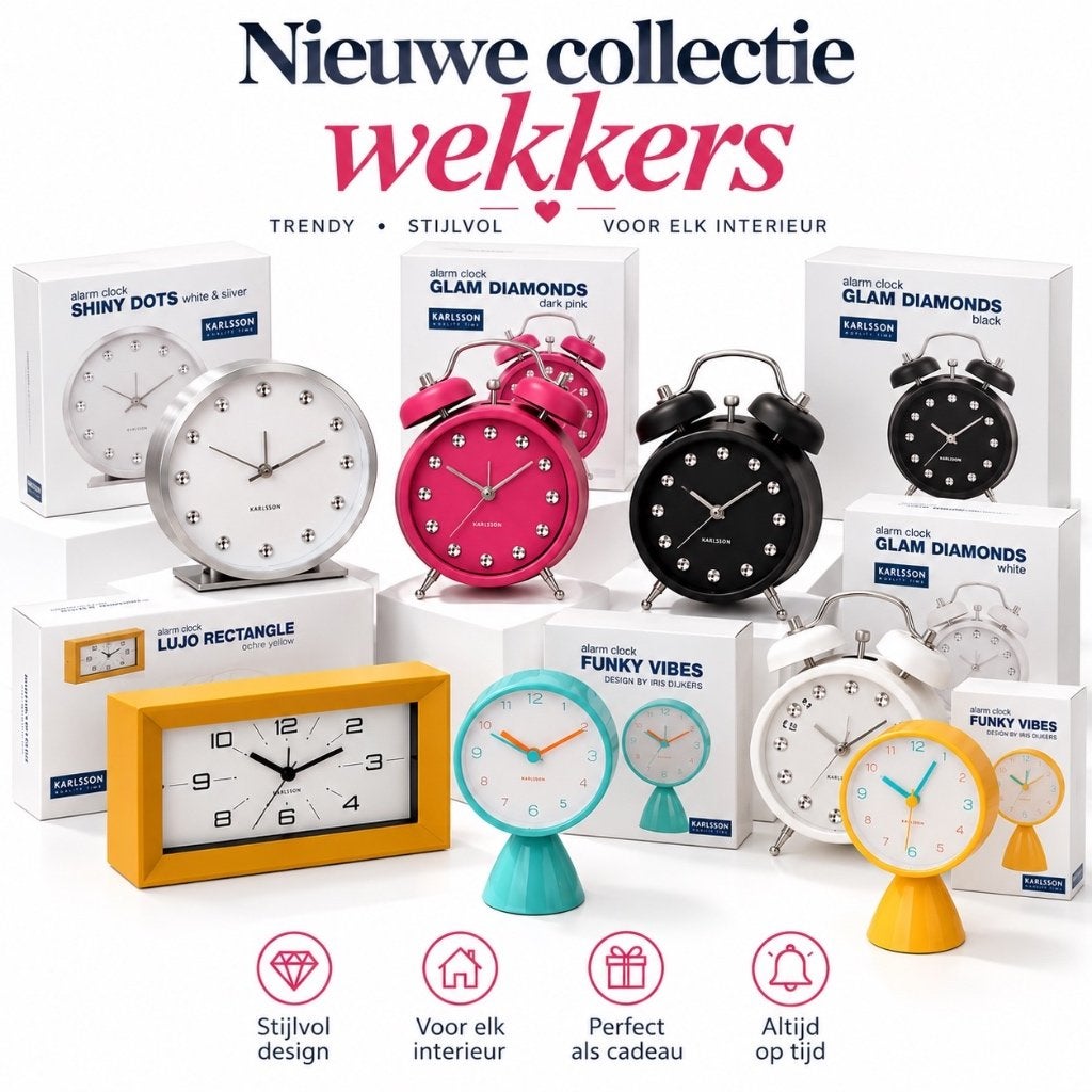 Karlsson wekkers verschillende modellen en kleuren., Witgoed en Apparatuur, Ophalen of Verzenden, Nieuw, Analoog