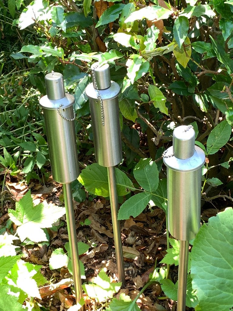 Moderne RVS tuin fakkels, tuinfakkels, Ophalen, Gebruikt