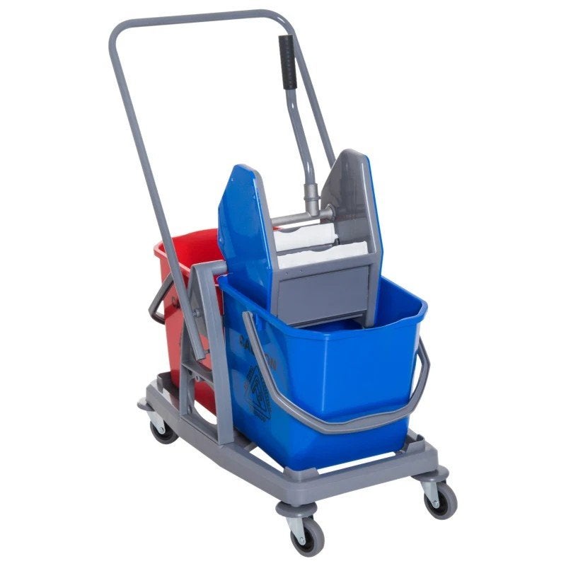 Professionele Dweilwagen met Dubbele Emmer en Pers, Ophalen of Verzenden, Dweilemmer, -bak, of -wagen