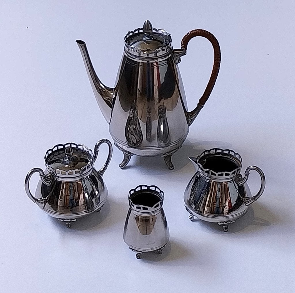 Verzilverd koffieservies, 4-delig, jaren '30, Ophalen of Verzenden