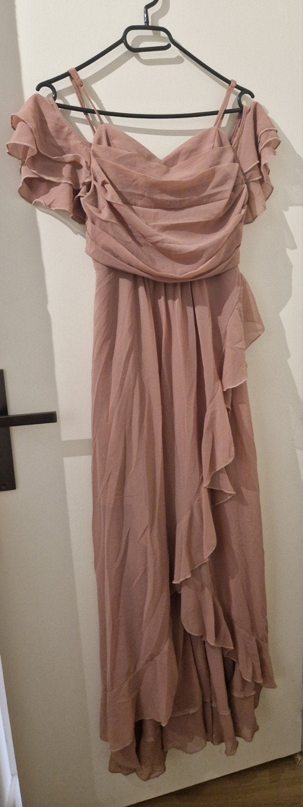 Maxi jurk chiffon, Kleding | Dames, Gelegenheidskleding, Zo goed als nieuw, Galajurk, Roze, Ophalen of Verzenden