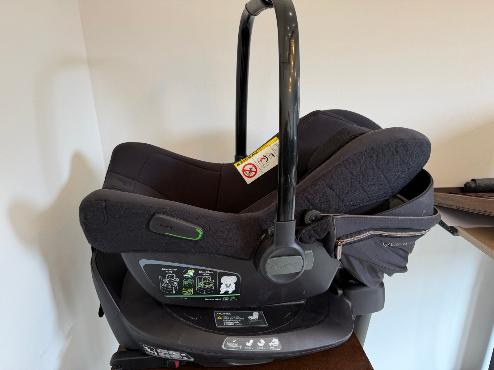 Nuna Pipa Next autostoel met Isofix base, Overige merken, Gebruikt, Isofix, 0 t/m 13 kg