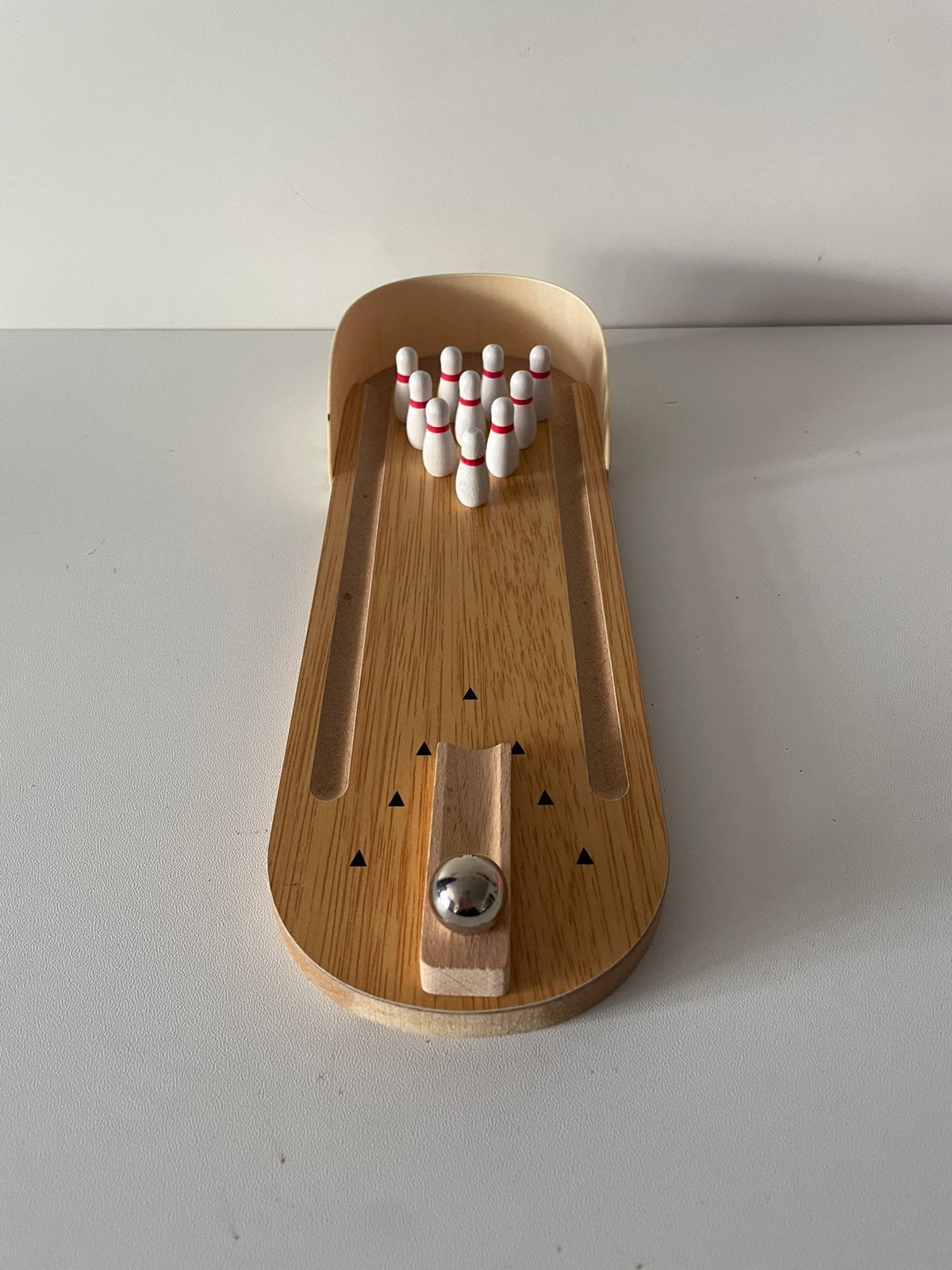 ZGAN houten Bowling game desk toy spel 100% compleet, Een of twee spelers, Ophalen of Verzenden, Zo goed als nieuw, Reisspel