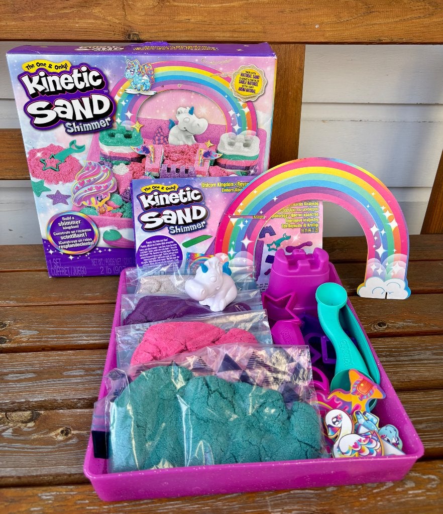 Kinetic sand shimmer eenhoorn koninkrijk speelset, Ophalen of Verzenden, Bouwen