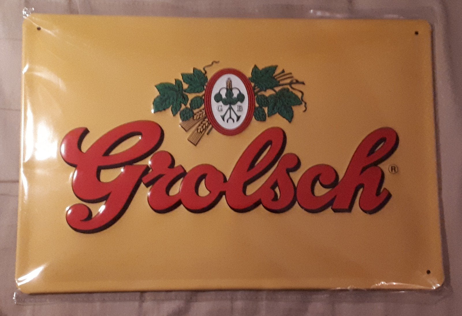 Grolsch Origineel 20x30 cm Metalen Reclamebord, Verzamelen, Ophalen of Verzenden, Nieuw, Reclamebord, Plaat of Schild