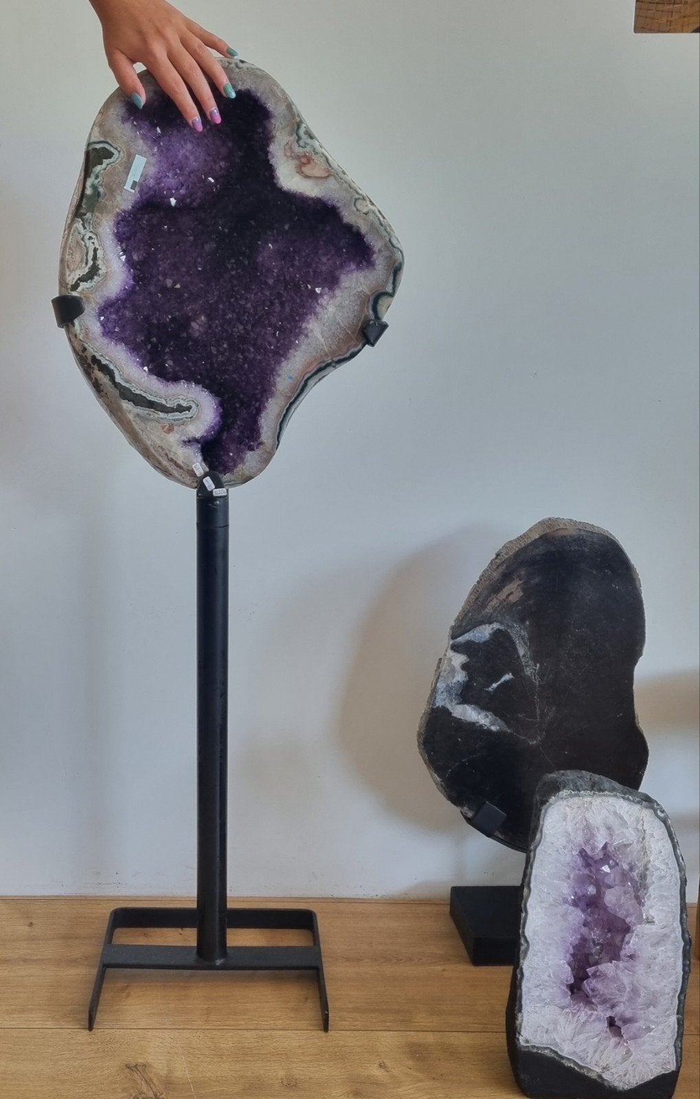 Amethist geode op standaard xxl 120 cm, Verzamelen, Mineralen en Fossielen, Ophalen of Verzenden