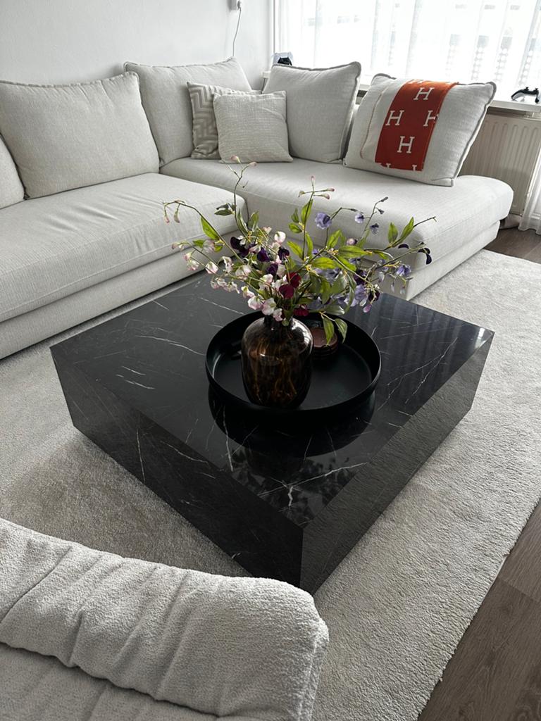 Salontafel Lesley met marmerlook, Ophalen, 50 tot 100 cm, 50 tot 100 cm, Zo goed als nieuw