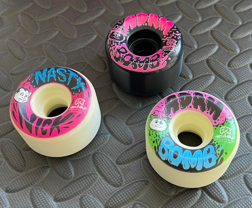 Get A Grip x Garbage Pail Kids – Set van 9 Wheels Serie 1, Ophalen of Verzenden, Zo goed als nieuw, Skateboard