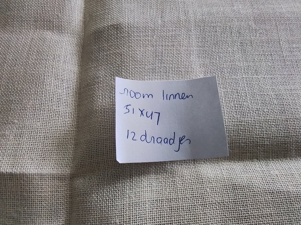 Room linnen 51 x 47 cm, 12 draadjes, Hobby en Vrije tijd, Borduren en Borduurmachines, Ophalen of Verzenden, Zo goed als nieuw